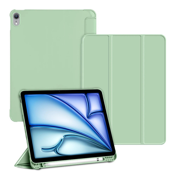 Tok iPad Air 13" 2025/2024 (7/6 gen.), Smartcase tolltartóval, zöld