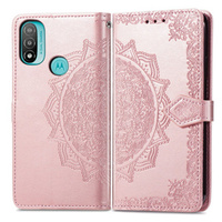 Pattintható tok a Motorola Moto E20/E30/E40, Mandala, rózsaszín rose gold