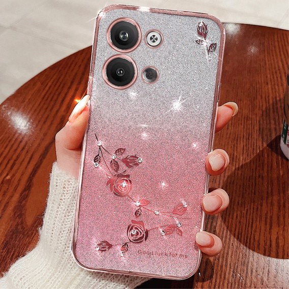 tok Infinix Note 30 VIP, csillogó virág, rózsaszín rose gold