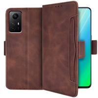 Pattintható tok a Xiaomi Redmi Note 12S, Card Slot, barna