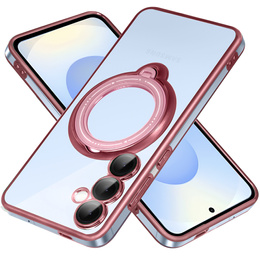 Mágneses tok Samsung Galaxy S25 készülékhez, MagSafe, rózsaszín