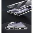 Magnetic Dual Glass MagSafe tok Samsung Galaxy S25 Ultra, ezüst