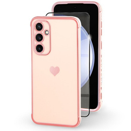 tok Samsung Galaxy S23 FE, Electro heart, rózsaszín rose gold + Full Glue Kerámiaüveg