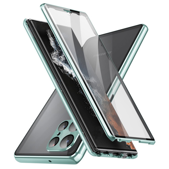 Tok Samsung Galaxy S21 Ultra, Magnetic Dual Glass, zöld