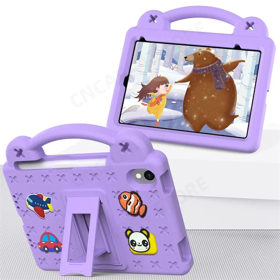 Gyermek tok iPad mini 8.3" 2021 (6 gen.) / iPad mini 8.3" 2024 (7 gen.), Cute Patterns, állvánnyal, lila