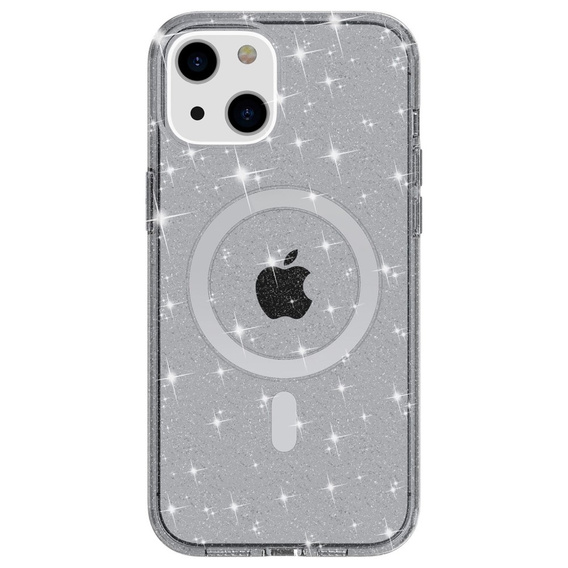 Tok iPhone 14 Plus, Glittery, MagSafe-hoz, fekete