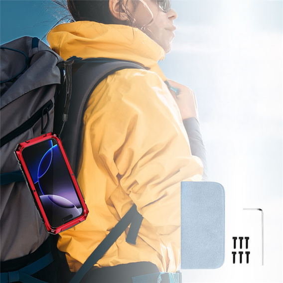 R-JUST tok állvánnyal és beépített üveggel iPhone 17 Pro Max készülékhez