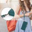 Pattintható tok a Samsung Galaxy S24 Ultra, Wallet Zipper Pocket RFID, vállpánttal, fekete
