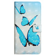 Pattintható tok a Samsung Galaxy A05s Wallet, Butterflies, kék