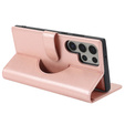Pattintható tok Samsung Galaxy S23 Ultra, pénztárca, MagSafe-hoz, rózsaszín rose gold