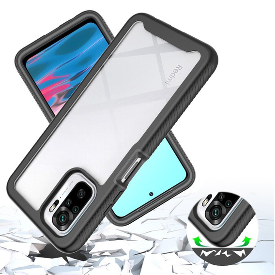 Tok Xiaomi Redmi Note 10 / 10S készülékhez, Shockproof, fóliával, kék