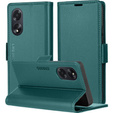 Tok Oppo A18 4G / A38 4G, ERBORD Glossy Litchi, pénztárca patenttal, zöld