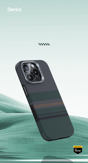 BENKS Kevlar Magnetic Armor Pro Aurora 600D B062 tok MagSafe-hez iPhone 15 Pro Max készülékekhez