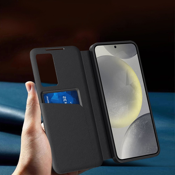 Flip tok Samsung Galaxy S25, Smart View Wallet, fekete