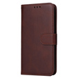 Pattintható tok a Realme C67, Leather Wallet, barna