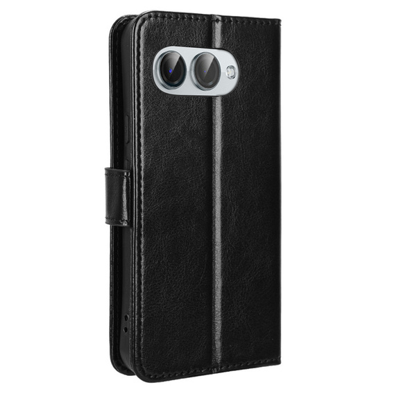 Pattintható tok a T Phone 3 5G, Crazy Horse Wallet, fekete