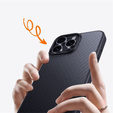 Tok iPhone 16 Pro Max, Aramid Fiber Cover, fekete