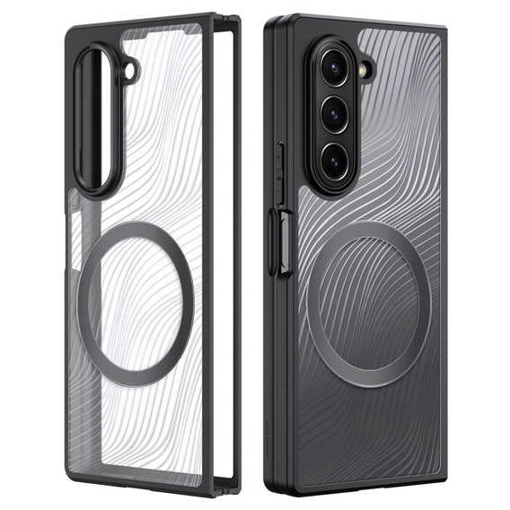 DuxDucis tok Samsung Galaxy Z Fold6 5G, Aimo Case, MagSafe, átlátszó / fekete