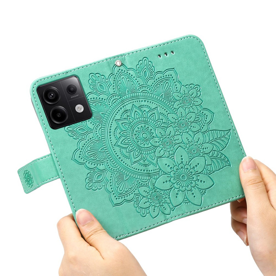 Pattintható tok a Xiaomi Redmi Note 13 Pro 5G, Mandala, zöld