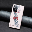 Pattintható tok a OPPO A57 / A57s, Wallet, giraffe, rózsaszín