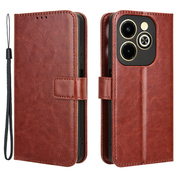 Pattintható tok a Infinix Hot 40i, Crazy Horse Wallet, barna