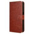 Pattintható tok a Samsung Galaxy M55 5G, Crazy Horse Wallet, barna