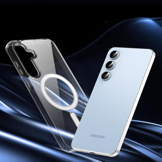 Tok a Samsung Galaxy S25+ Plus, Fusion Hybrid, MagSafe-hoz, átlátszó + üveg a képernyőhöz