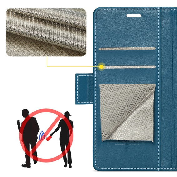 CASEME flip tok Samsung Galaxy Z Fold6 5G, Litchi Wallet, kék
