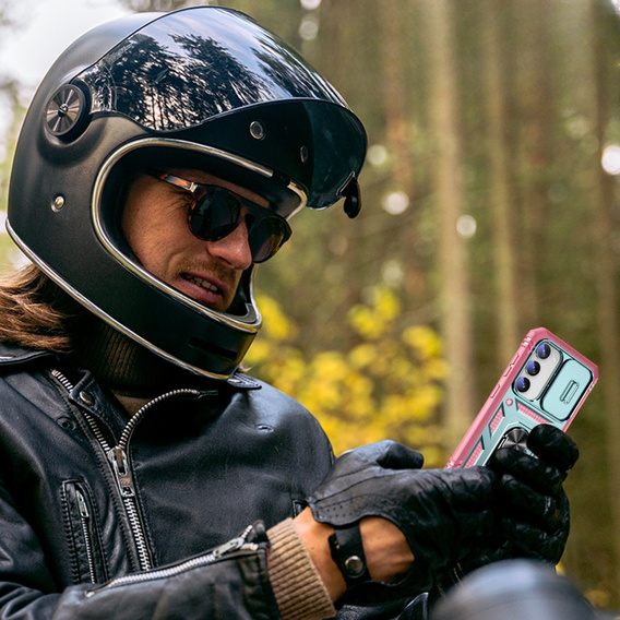 Telefontok a Samsung Galaxy S23, CamShield Slide, zöld / rózsaszín