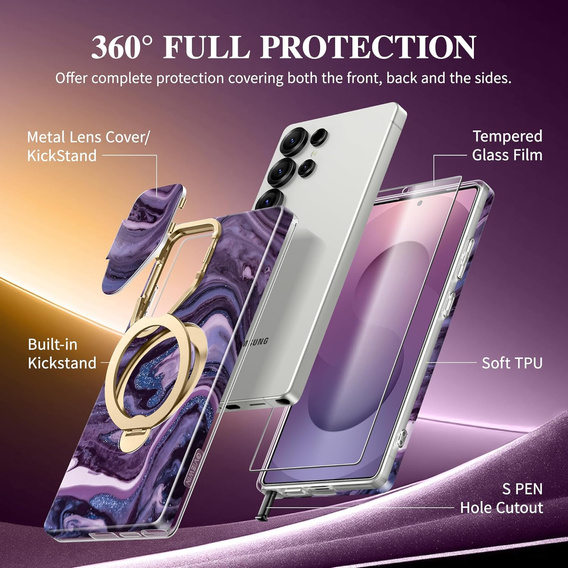 Robusztus tok Samsung Galaxy S25 Ultra készülékhez – Tongate MECH sorozatú klip, fekete