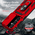 Páncélozott tok állvánnyal és objektívvédővel Samsung Galaxy S26-hoz, piros