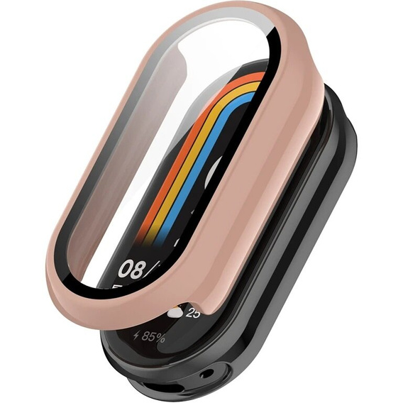 2in1 tok + edzett üveg a Xiaomi Smart Band 10 / 9 / 8-hoz, rózsaszín