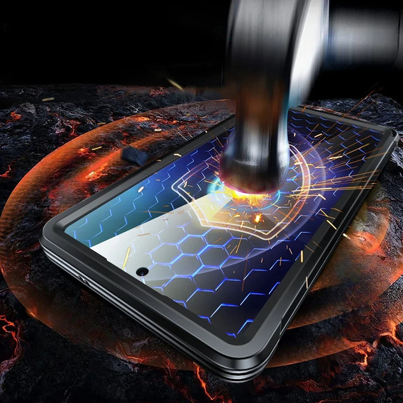 Tok Samsung Galaxy S25 Ultra-hoz, Shockproof, üveggel, MagSafe-hoz, fekete
