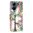 Pattintható tok a Xiaomi Redmi 13C / Poco C65, Wallet, tree of life, fehér