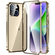 Tok iPhone 15, Magnetic Dual Glass, arany
