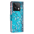 Pattintható tok a Xiaomi Redmi Note 13 5G, Wallet, Sakura kék
