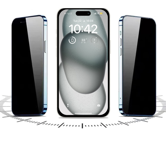 2x edzett adatvédelmi üveg iPhone 15 Plus-hoz, ERBORD Anti-Spy