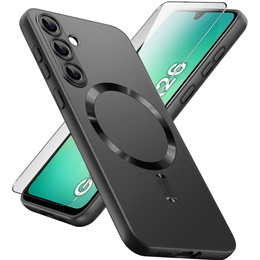 Tok Samsung Galaxy A26, ColorMag, MagSafe-hoz, fekete + 9H edzett üveg