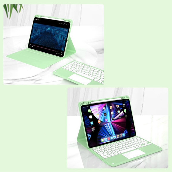 Tok + billentyűzet iPad Air 10.9 4 2020 / 5 2022, Touchpad, zöld