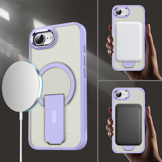 Tok Iphone 16E, Kickstand Matt Case, MagSafe, lila
