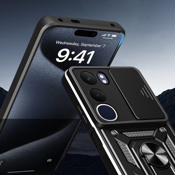 Telefontok a Vivo Y19s, CamShield Slide, fekete