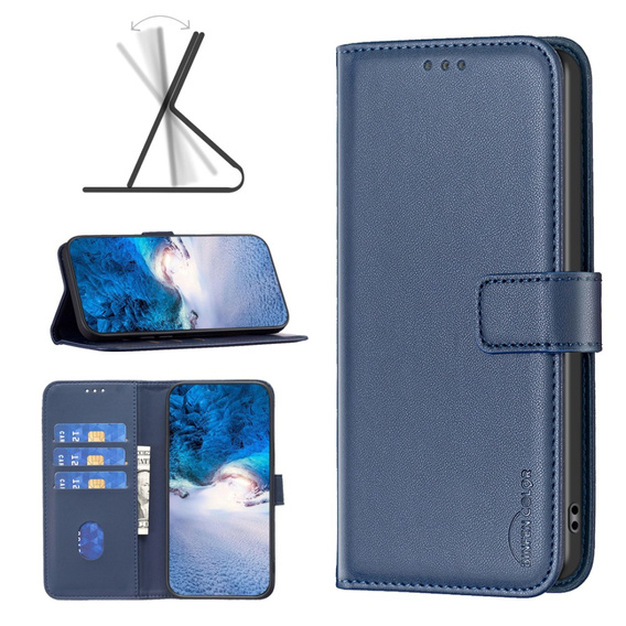 Pattintható tok a Xiaomi Redmi Note 13 Pro 5G, BINFEN Wallet, kék