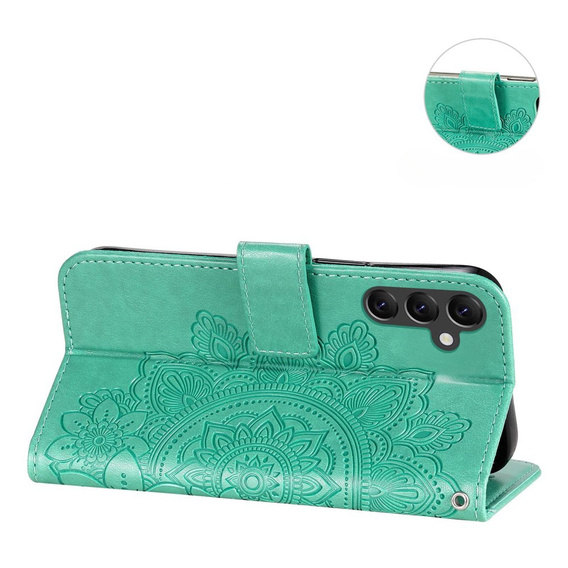 Pattintható tok a Samsung Galaxy A14 4G/5G, Mandala Flower, zöld