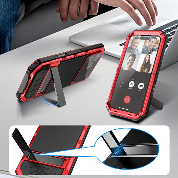 R-JUST páncélozott tok állvánnyal iPhone 17 Pro-hoz