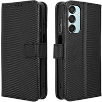 Pattintható tok a Samsung Galaxy M15 5G, Wallet Smart Magnet, fekete