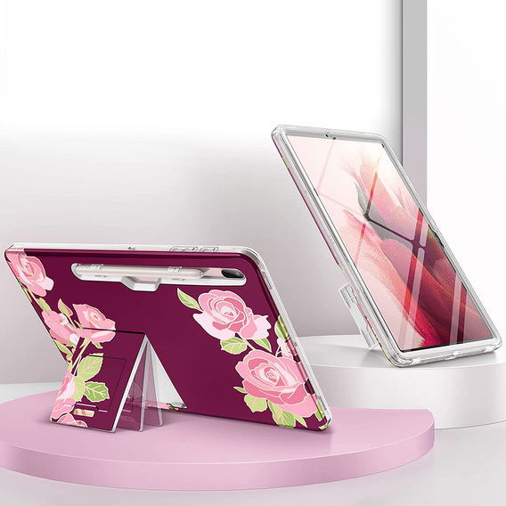 Telefontok a Samsung Galaxy Tab S7 FE, Suritch Full Body Marble, bordó