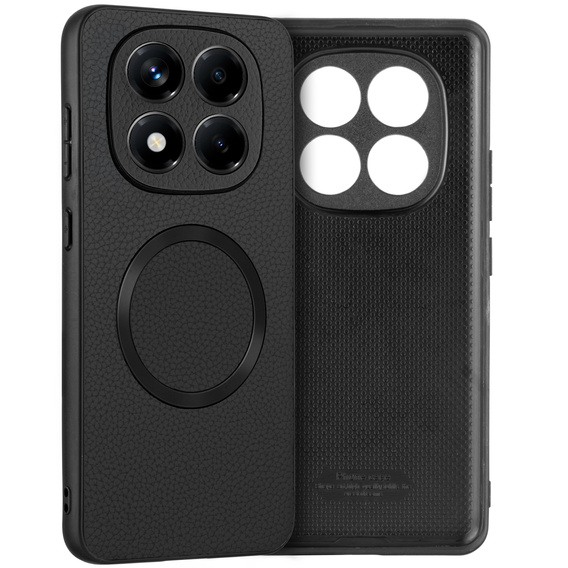 Telefontok a Xiaomi Redmi Note 14 Pro 5G, Leather Hybrid MagSafe, fekete