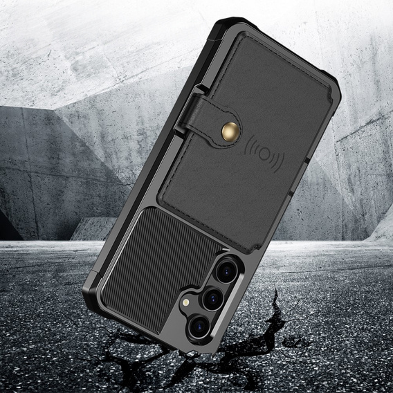 Tok Samsung Galaxy S23 FE, Card Holder Kickstand, fekete