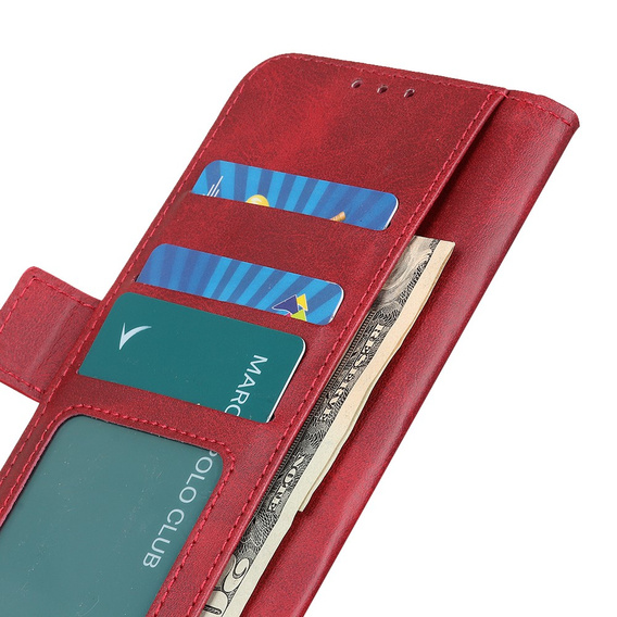 Pattintható tok a Motorola Moto G53 5G / G13 / G23, Wallet, piros