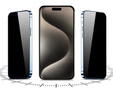 2x edzett adatvédelmi üveg az iPhone 15 Pro-hoz, ERBORD 9H Easy App Anti-Peep
